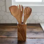 Olive Wood Utensil Holder - Image 9