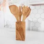 Olive Wood Utensil Holder