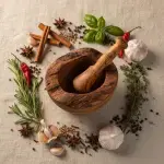 Rustic Olive Wood Mortar and Pestle - Image 12