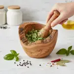 Rustic Olive Wood Mortar and Pestle - Image 10