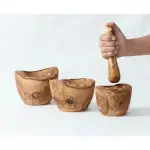 Rustic Olive Wood Mortar and Pestle - Image 6