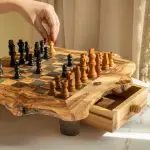 Rustic Square Chess Board With Storage