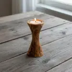 Set of 3  Olive Wood Candle Holders - Image 7