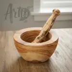 Olive Wood Mortar and Pestle - Image 9