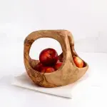 Wooden Fruit Basket with Handle - Image 4