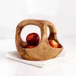 Wooden Fruit Basket with Handle - Image 3