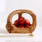 Wooden Fruit Basket with Handle - Image 2