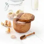 Wooden Salt Cellar with Magnetic Lid & Wooden Spoon
