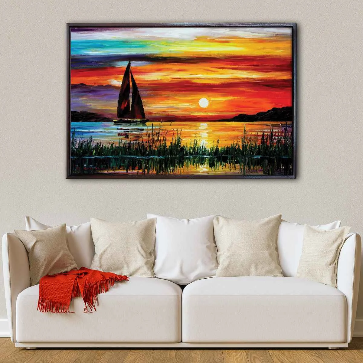 Sunset in The Beach canvas art